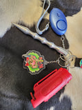 Self defense keychain with puzzle piece wristlet